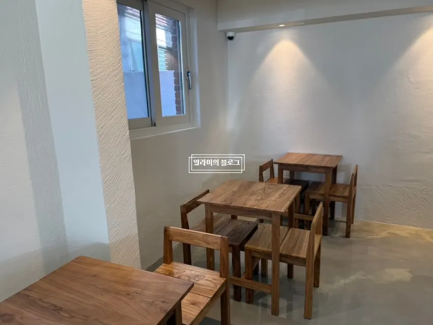 A neatly cleared café table