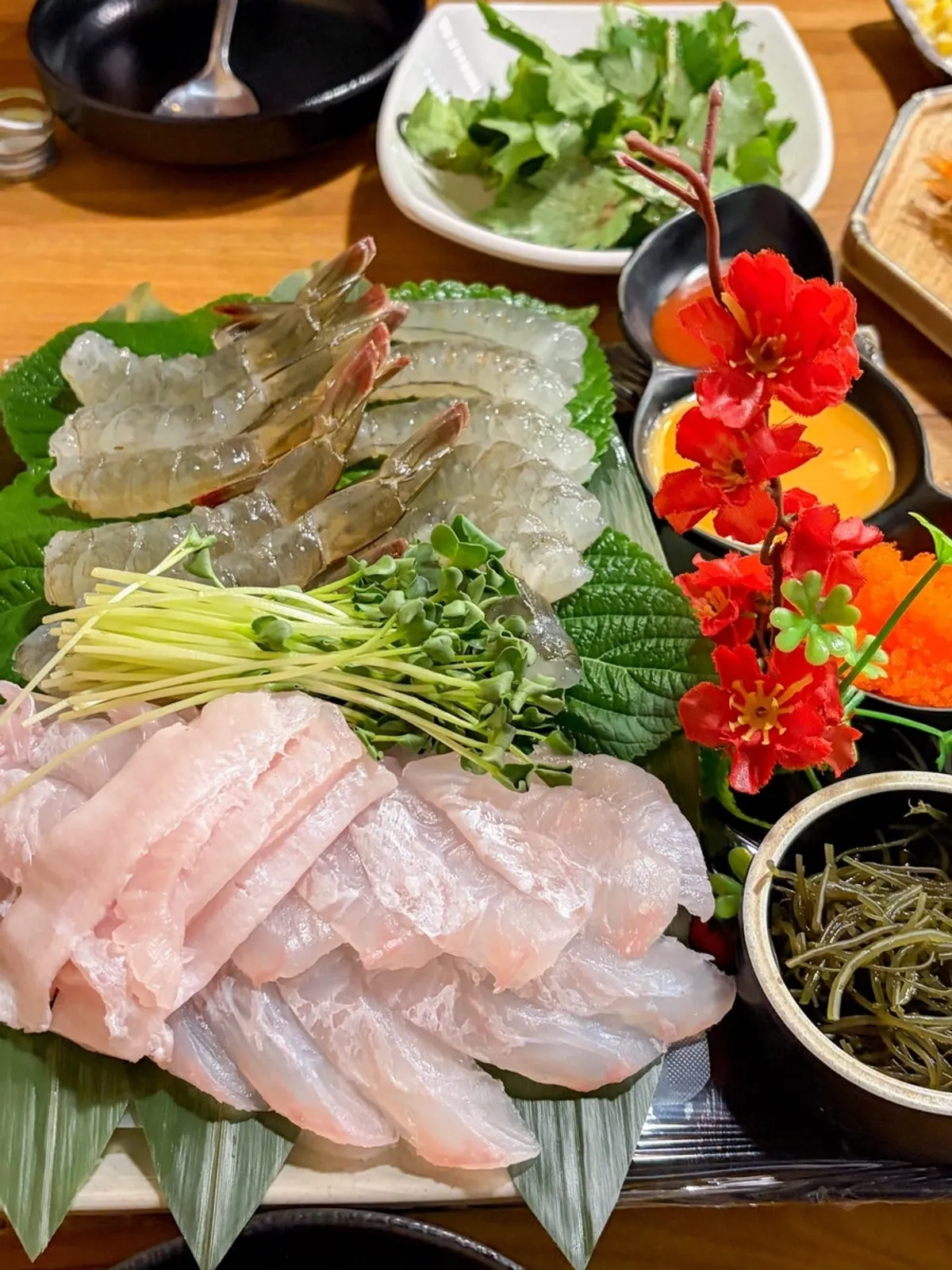 마포밤바다 생새우와 대광어 한 상