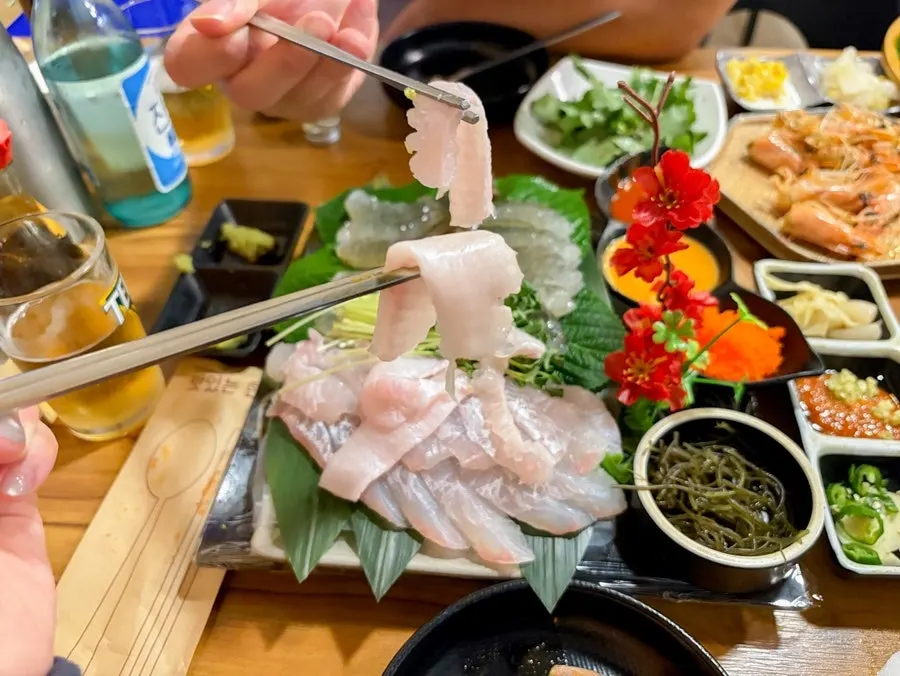 대광어 지느러미 부위 회