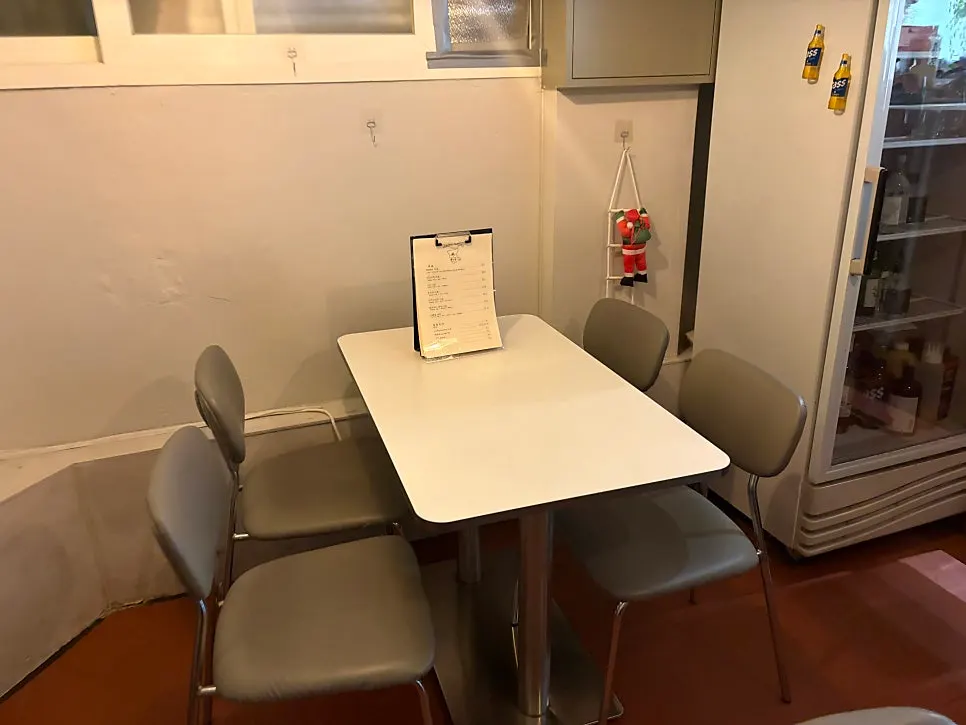 Tables inside Macho Nacho's interior