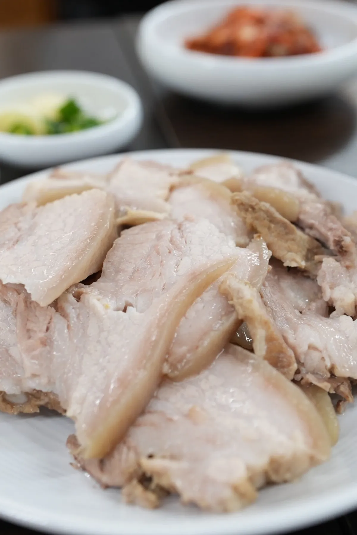 Glistening plate of medium bossam pork