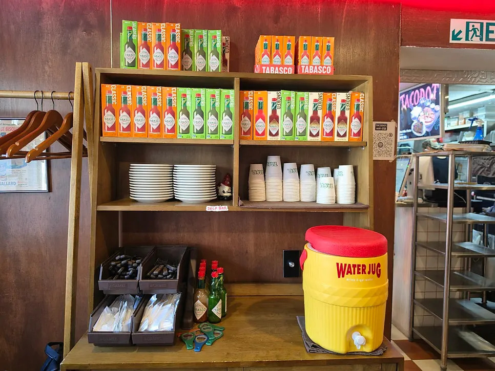 Order kiosk placed near the entrance of Taco Dot