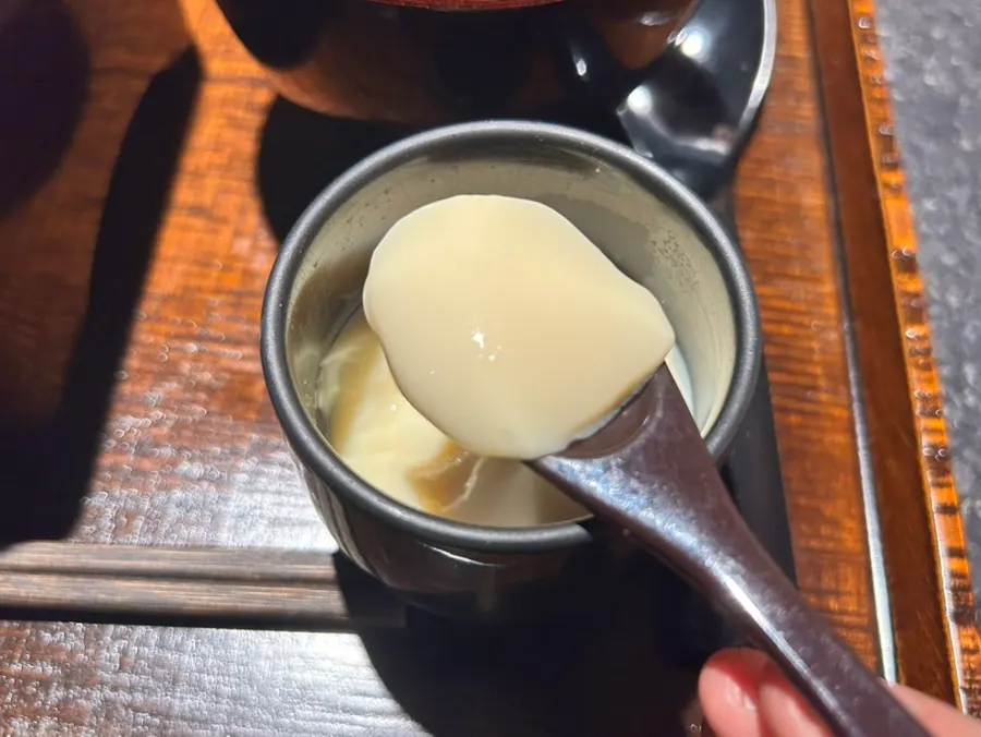 Chawanmushi and salad served together on a tray