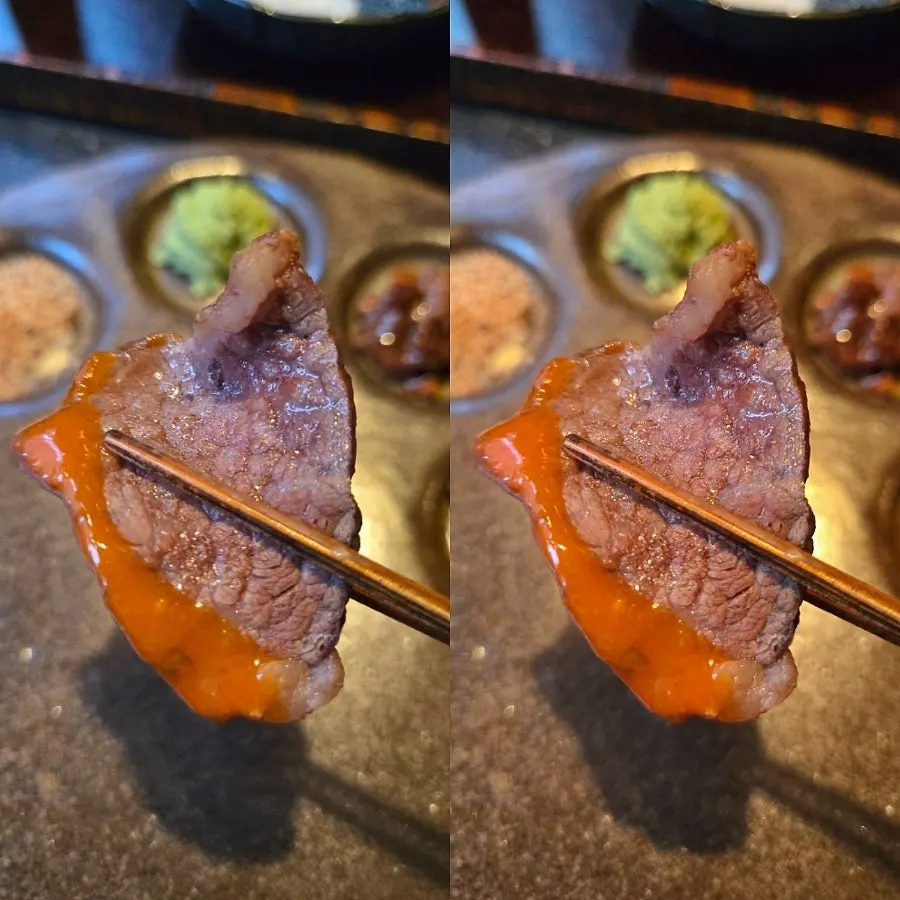 Hanwoo hot pot topped with Korean beef at Manmok Seonleung