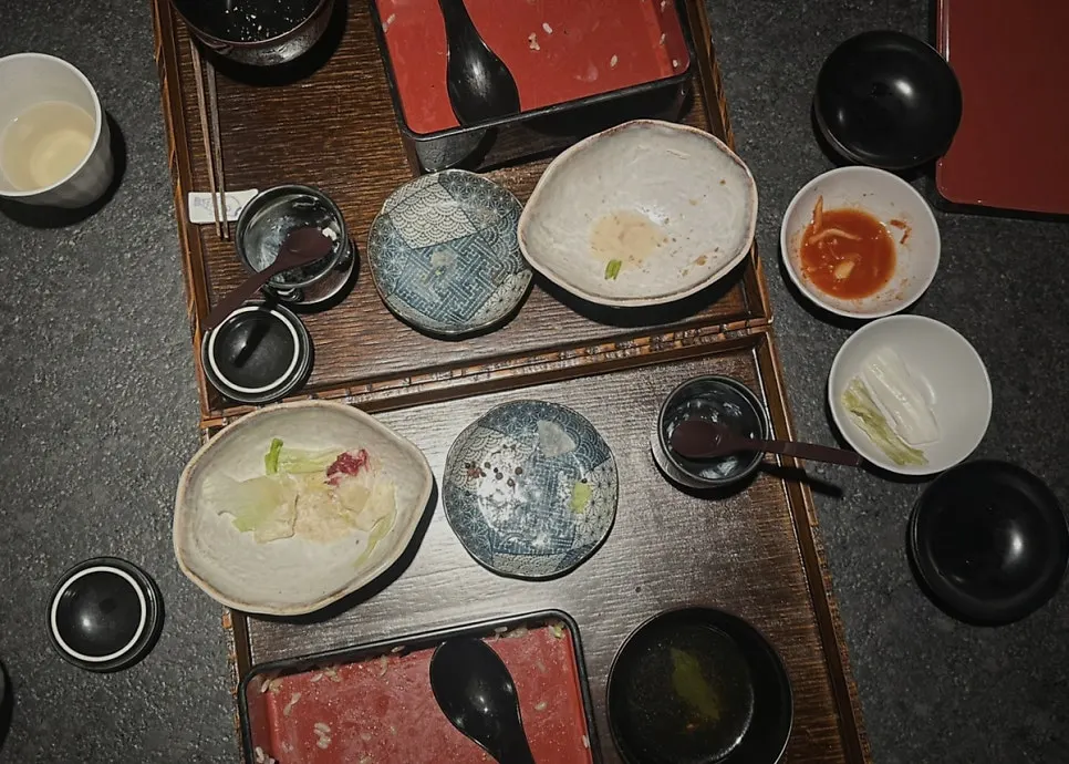 Two whole eel rice bowl spreads placed side by side