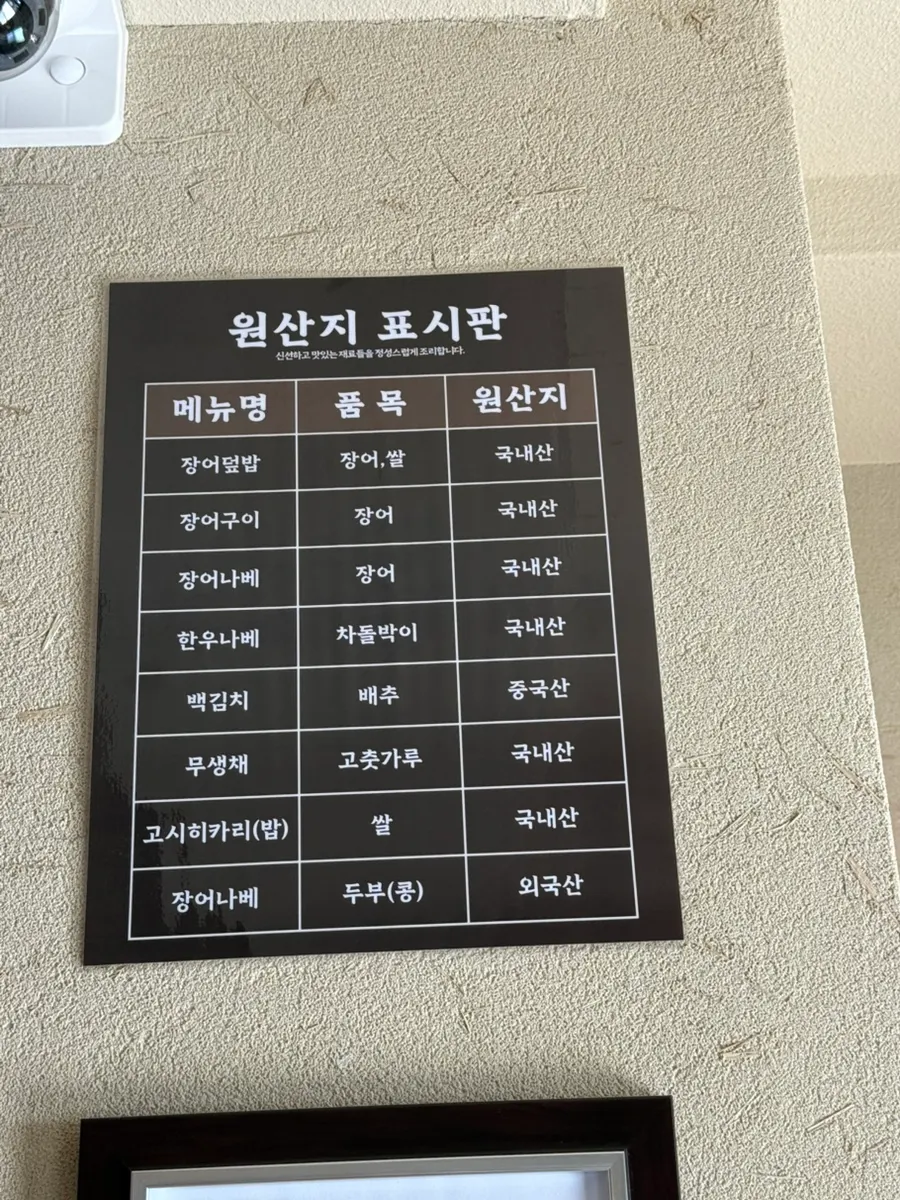 Origin label and certificate posted at Manmok's entrance