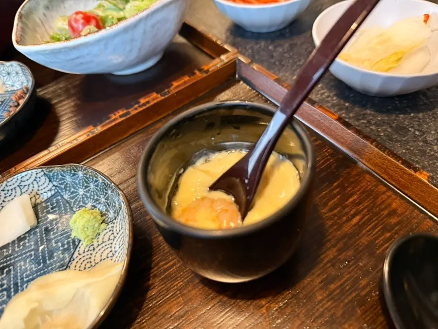 Close-up of Manmok's chawanmushi