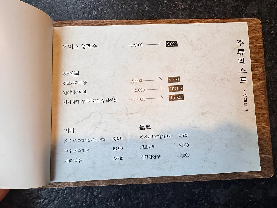 Menu sign showing prices for half and full eel rice bowl