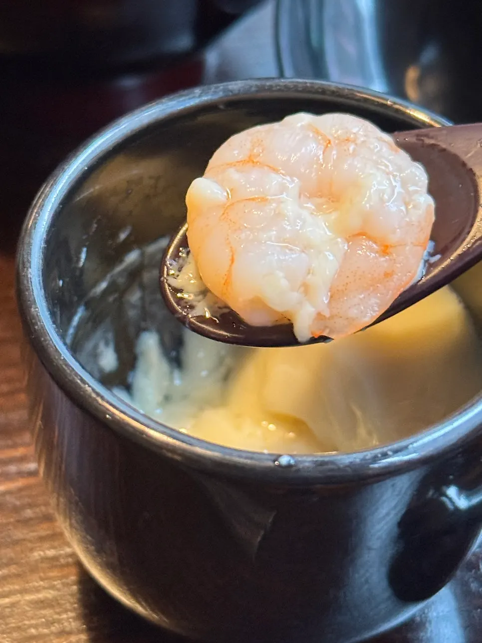 Shrimp hidden inside the chawanmushi