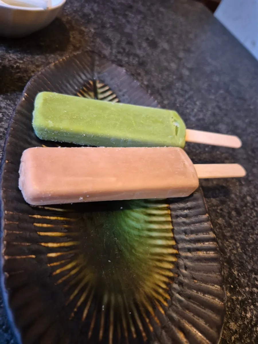 Dessert ice cream served after the meal