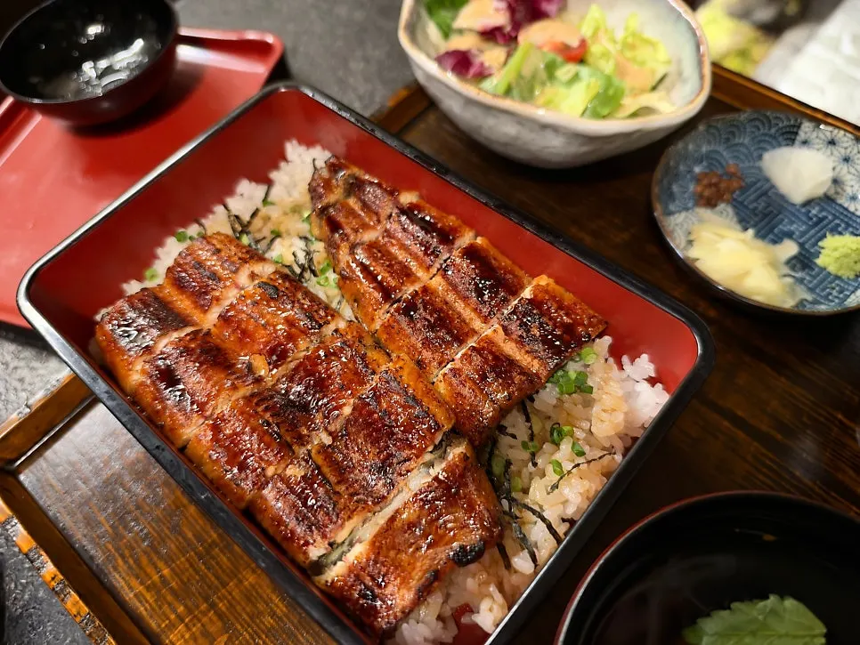 A spoonful of eel rice bowl with rice
