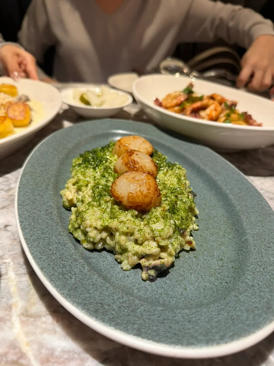 A plate of cham-songi mushroom cream gnocchi