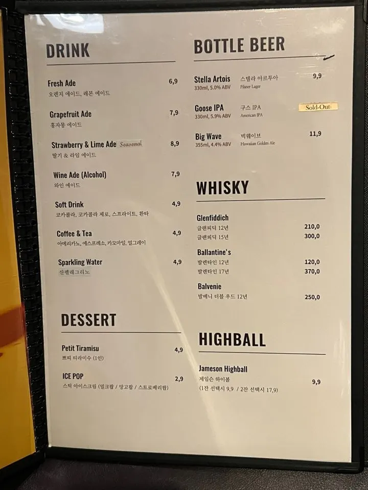 Additional menu page