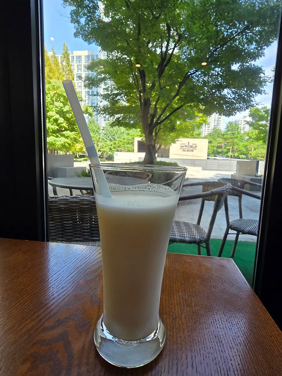 A cool glass of plain lassi