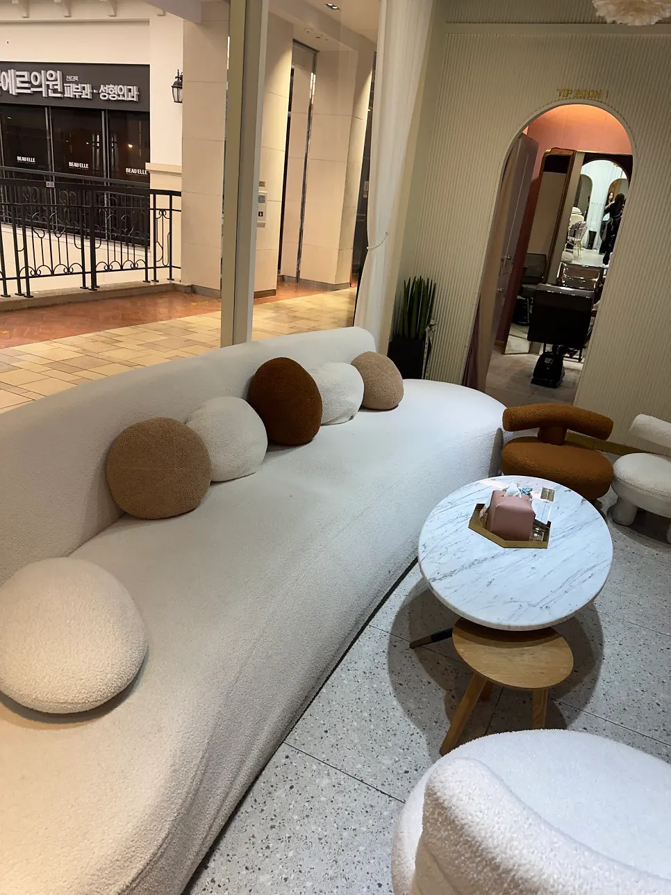 Consultation area inside the hair salon