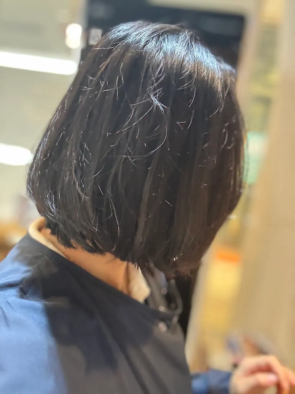 Long bob hair condition before the haircut