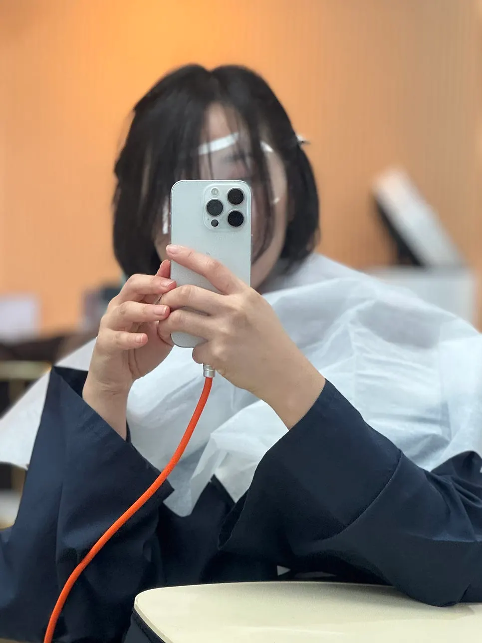 Front view of the finished bob cut