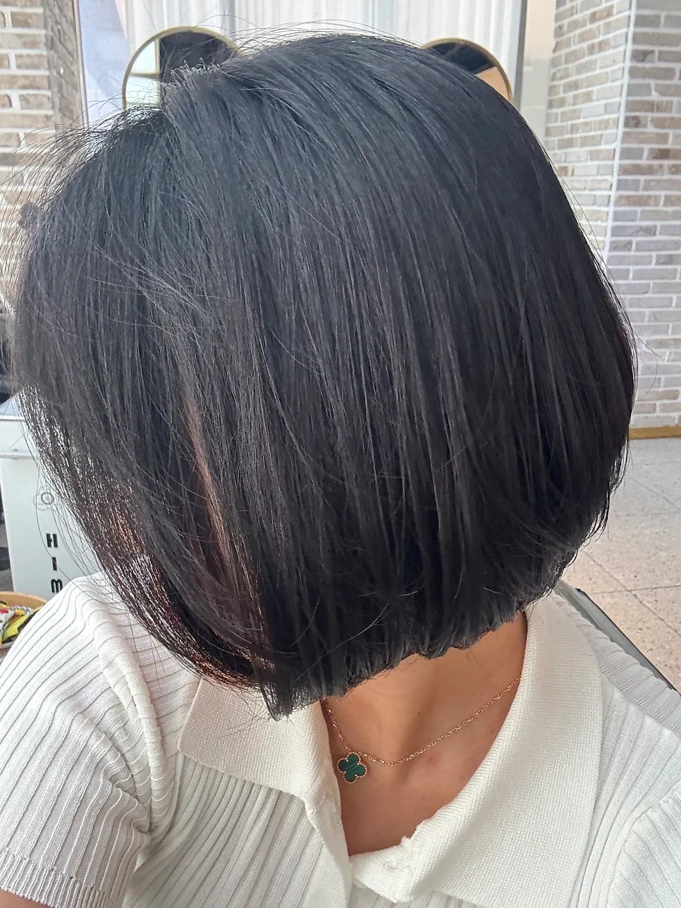 Finished bob cut with fringe perm