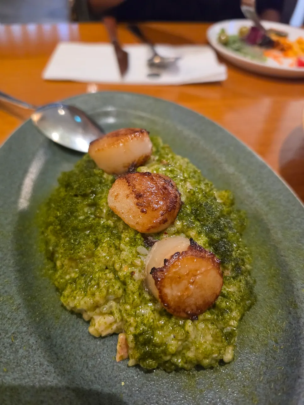 Gamtae Pesto & Seafood Risotto con vieira