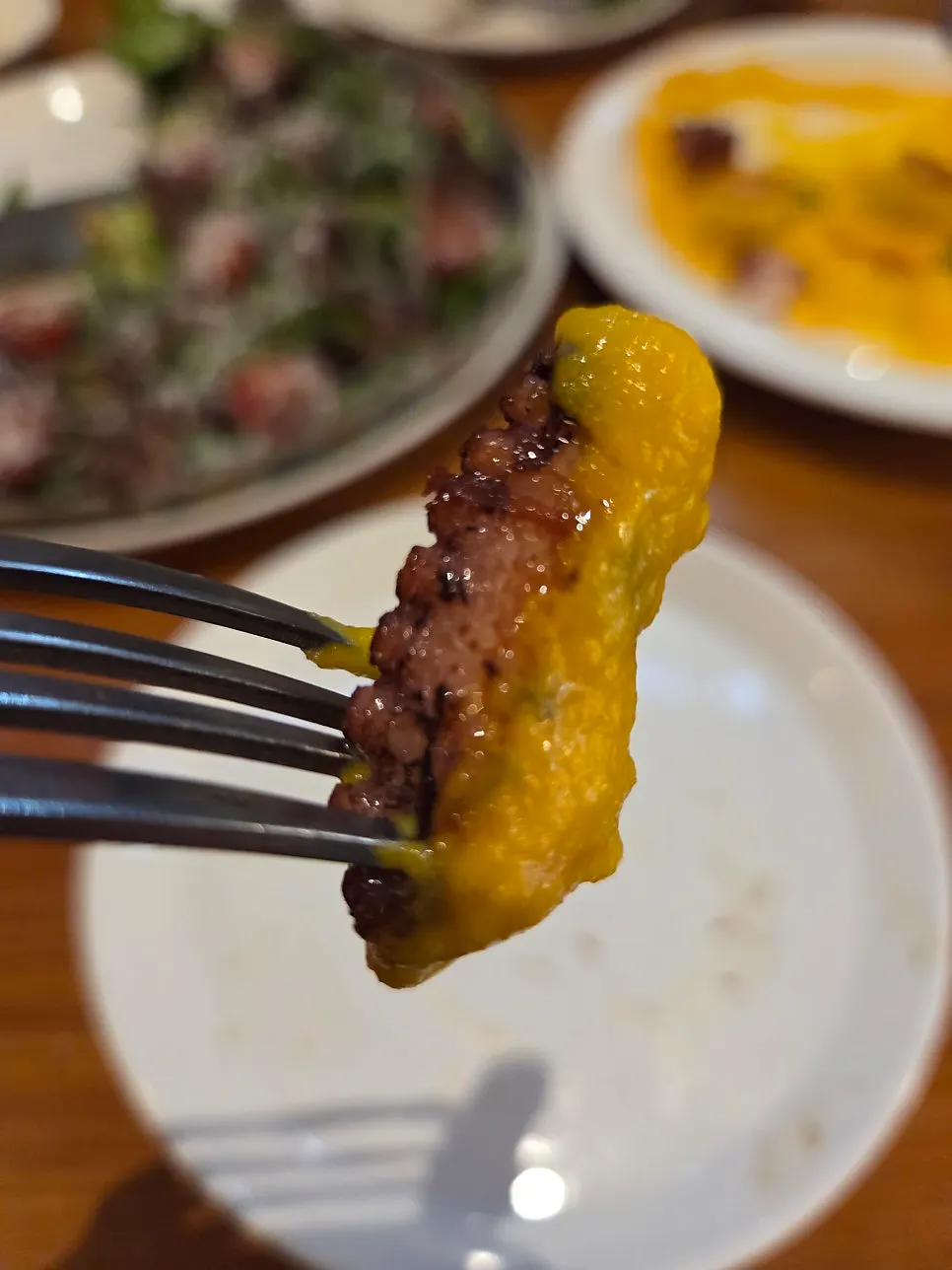 Close-up of a tender piece of octopus