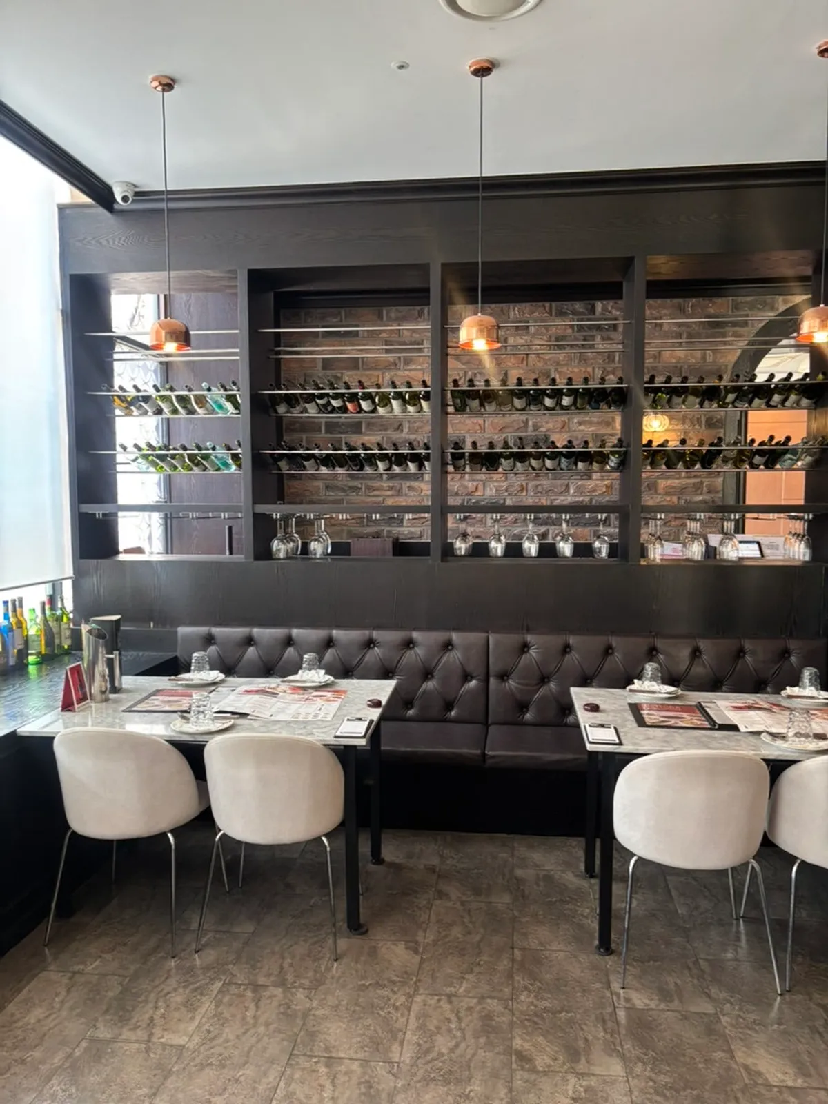 Interior of Mano di Chef Myeongdong Branch with Myeongdong cityscape visible