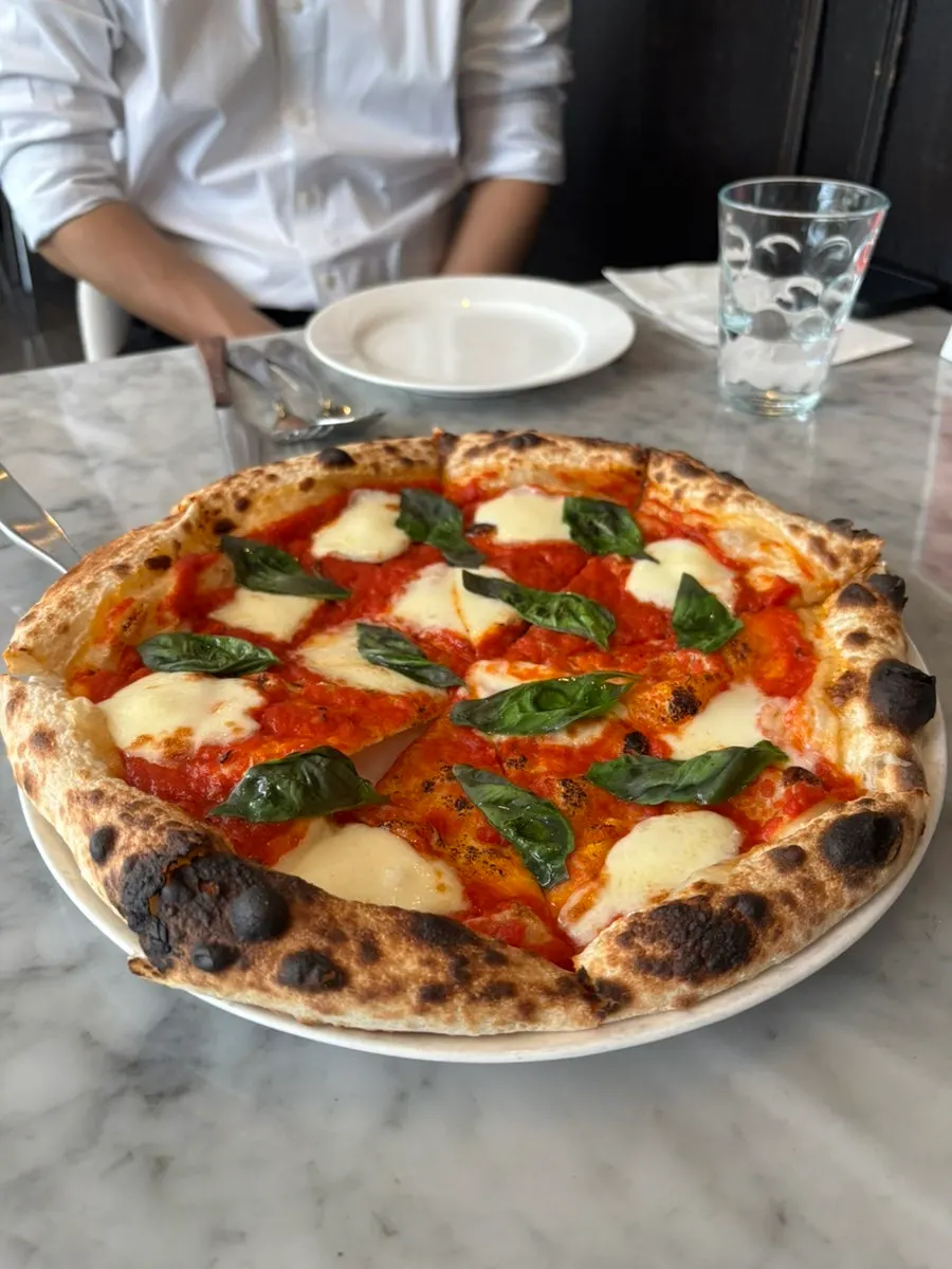 Margherita pizza on the table