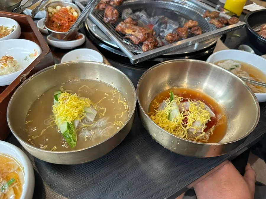 Free handmade Hamhung naengmyeon, mul and bibim versions
