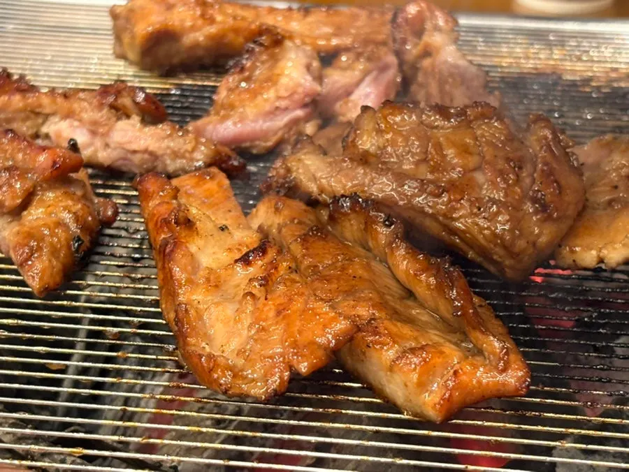 Galbi table setting shared with the kids