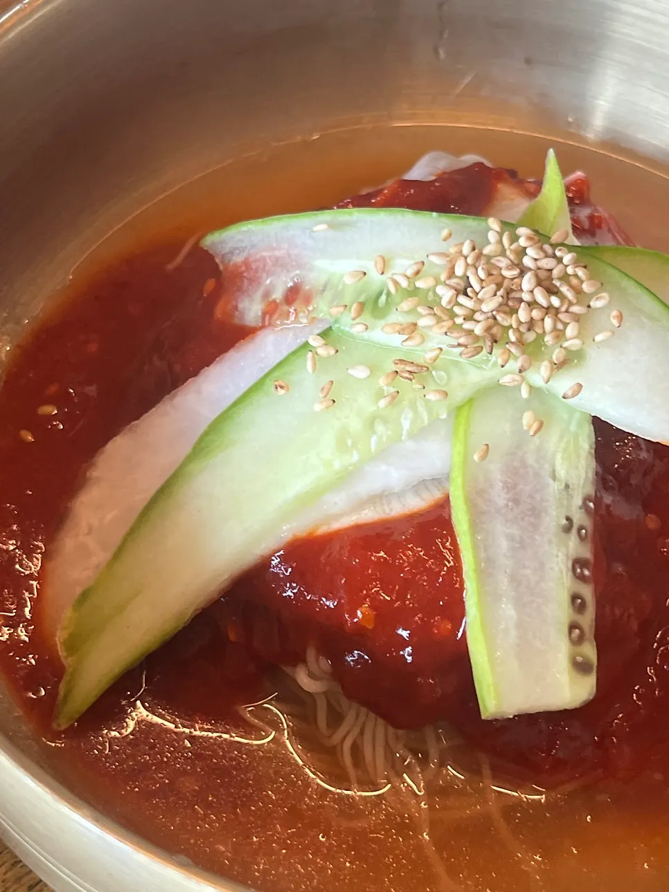 맛보기 물냉면과 갈비 상차림