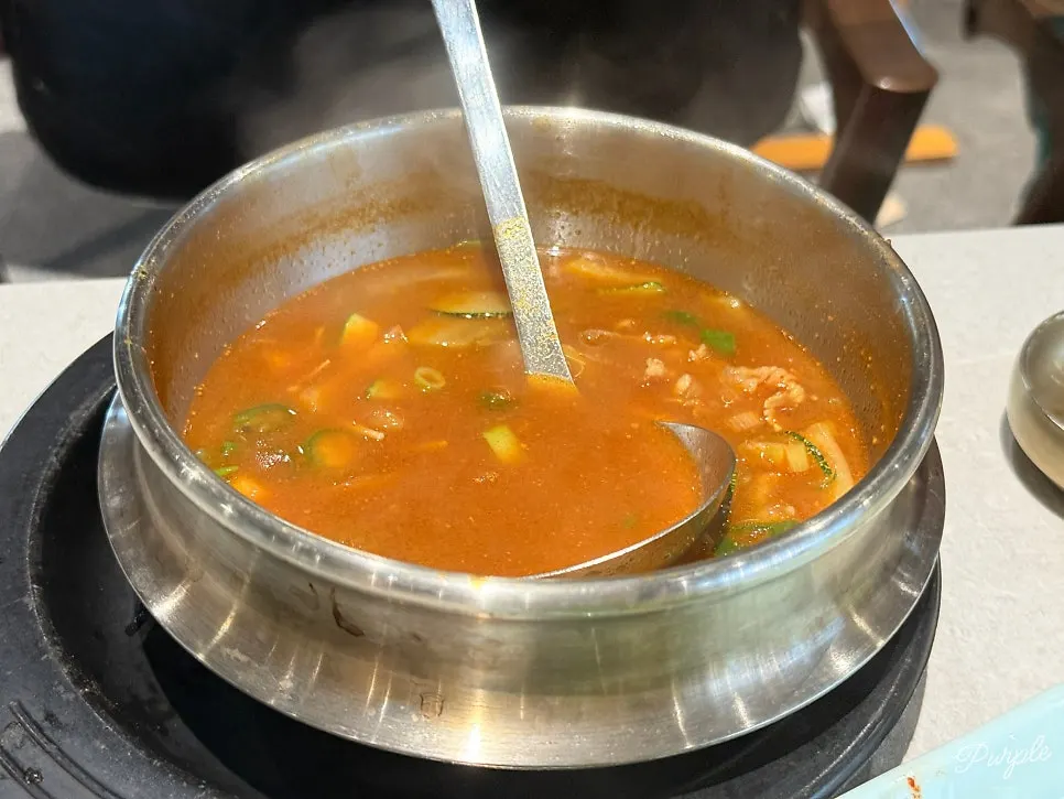 Three servings of beef brisket doenjang stew at Manpo Garden