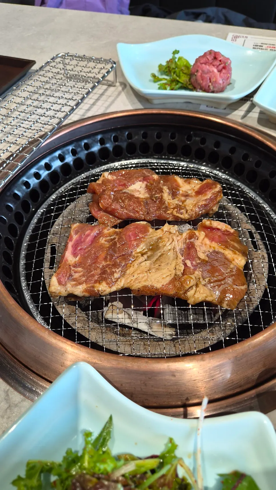 Raw handmade pork galbi with knife scoring, 3 servings