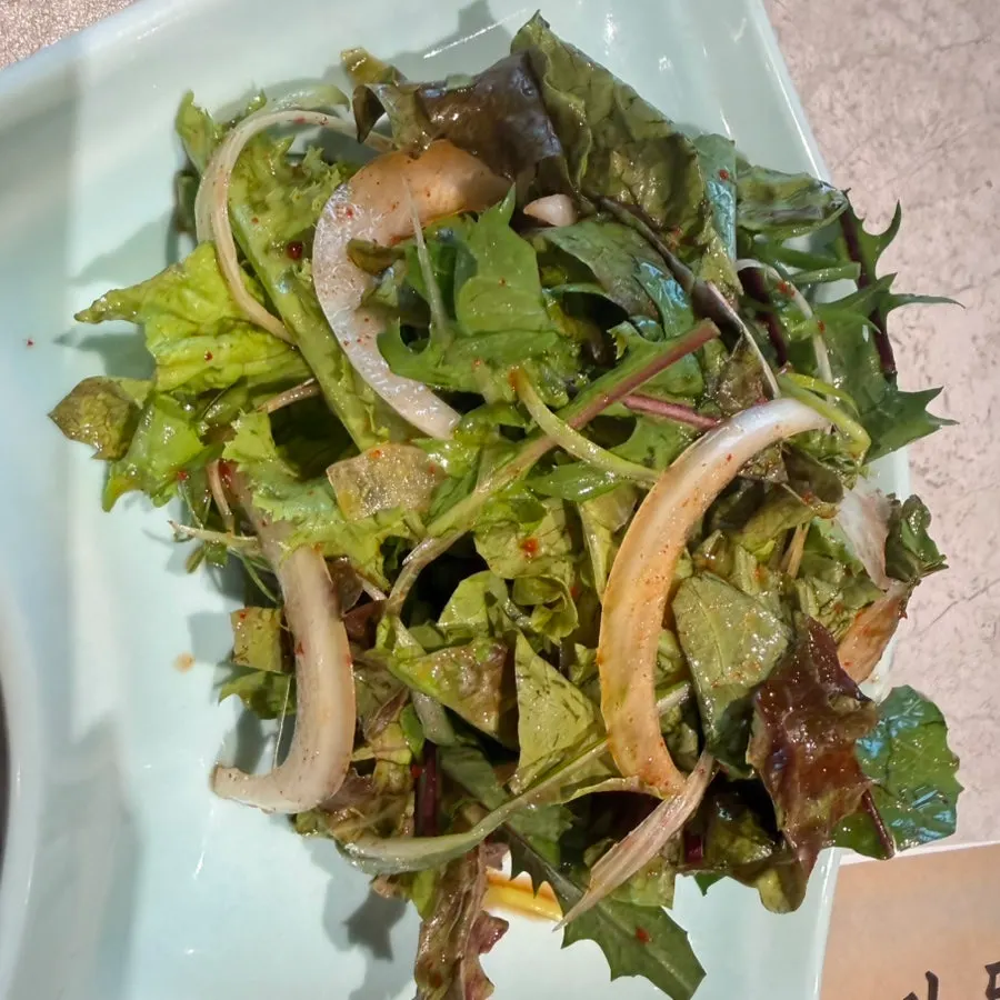 Basic side dishes at Manpo Garden with three types of jangajji and potato mousse