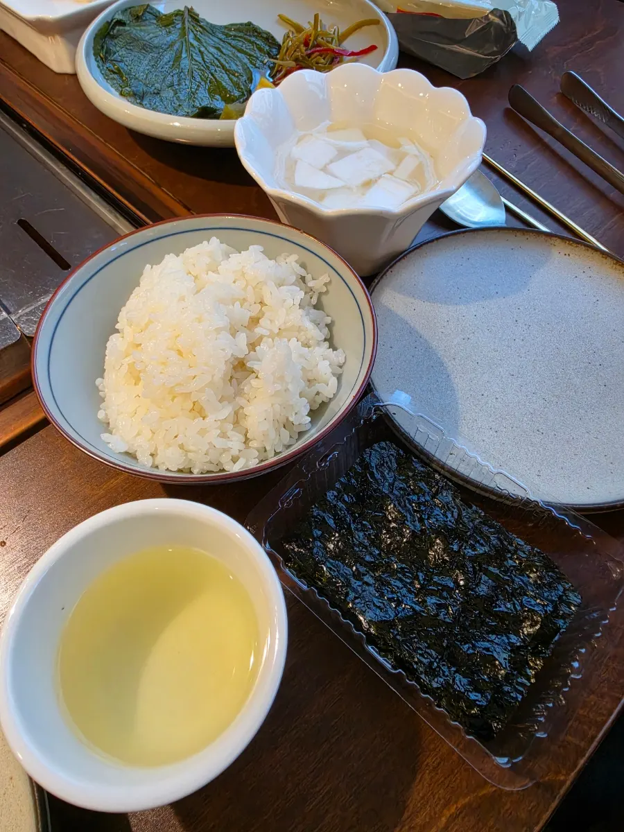 Seaweed served to eat with the child's rice