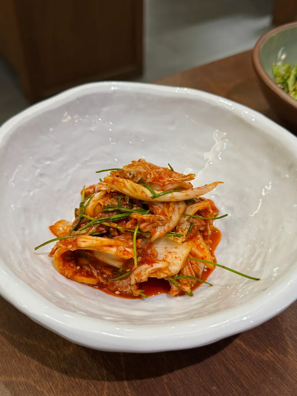 만수헌 정자 기본 반찬 상추 절임과 겉절이