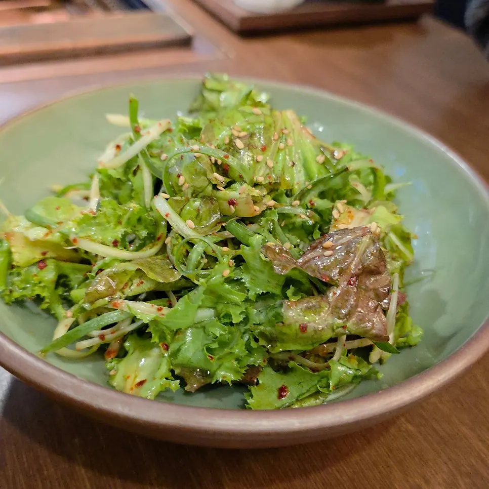 Pickled perilla leaves and potato salad side dishes
