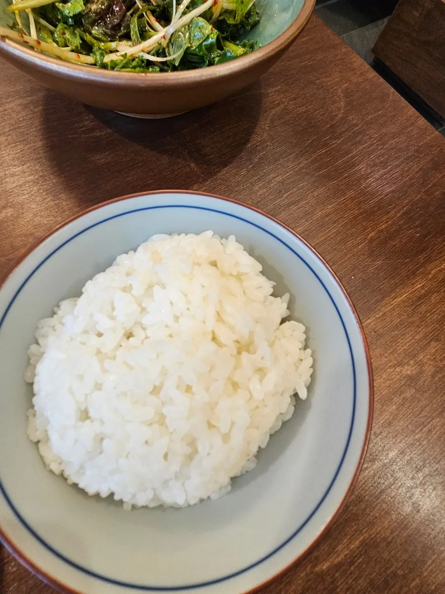Side dish spread paired with the eel