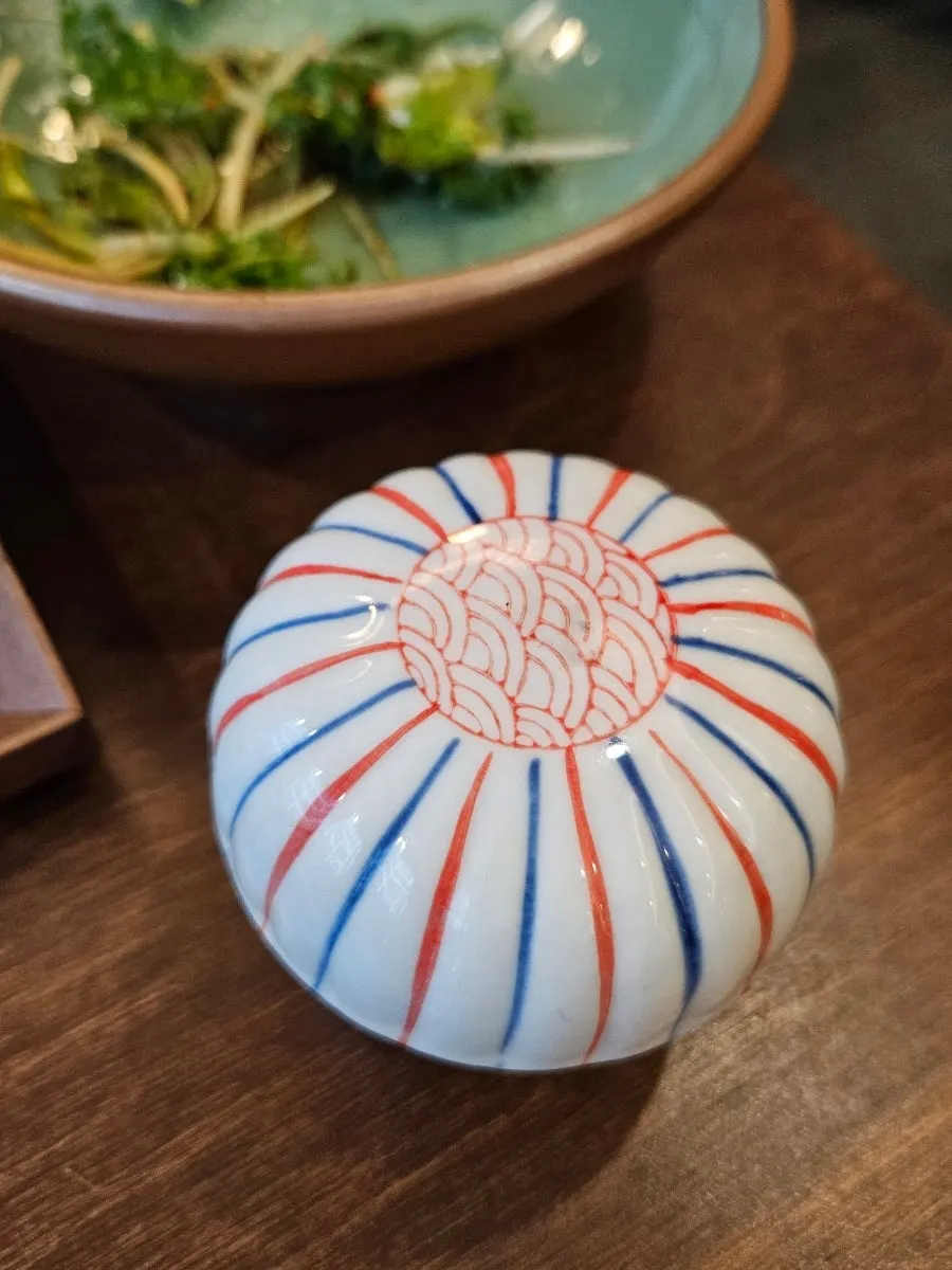 Steamed egg served in a small bowl