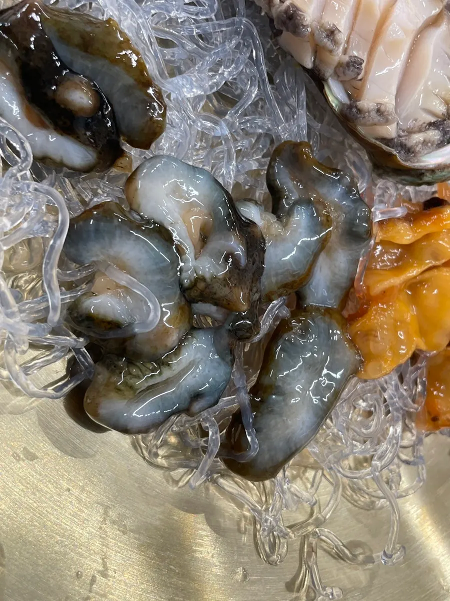 Seafood platter including abalone
