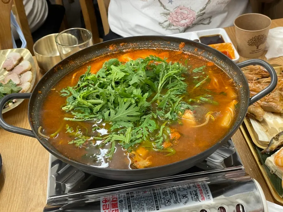 A spicy fish stew loaded with shrimp