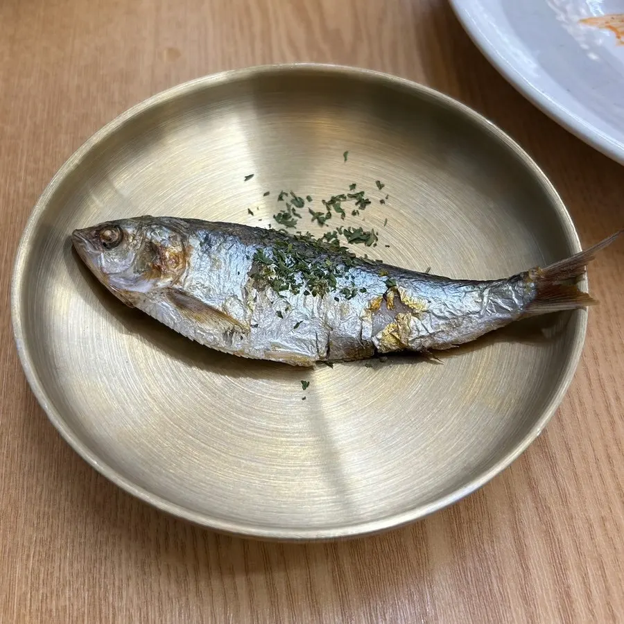 Plate of grilled gizzard shad