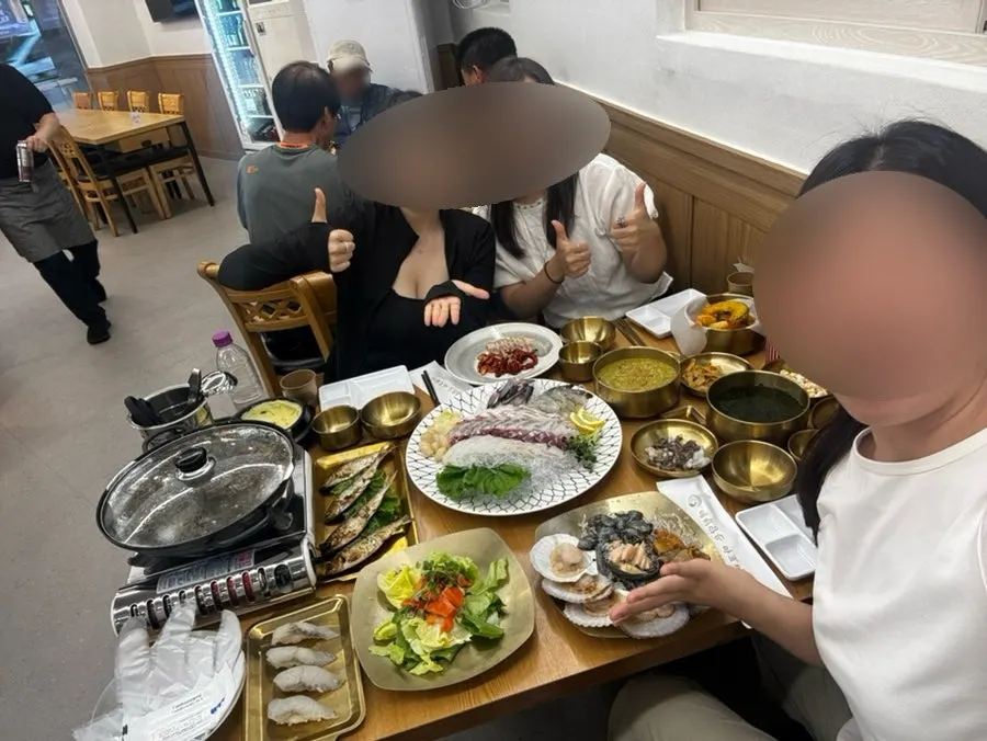 Steamed egg, seaweed soup, and abalone porridge on the table