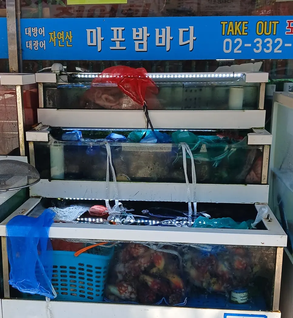 마포구청역 마포밤바다 가게 앞 모습