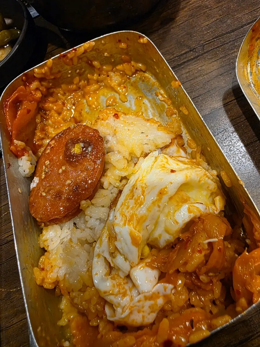 Lunchbox rice mixed with egg yolk