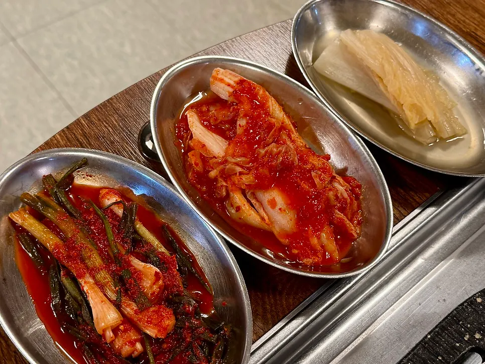 고깃집 기본 찬 한 상 차림