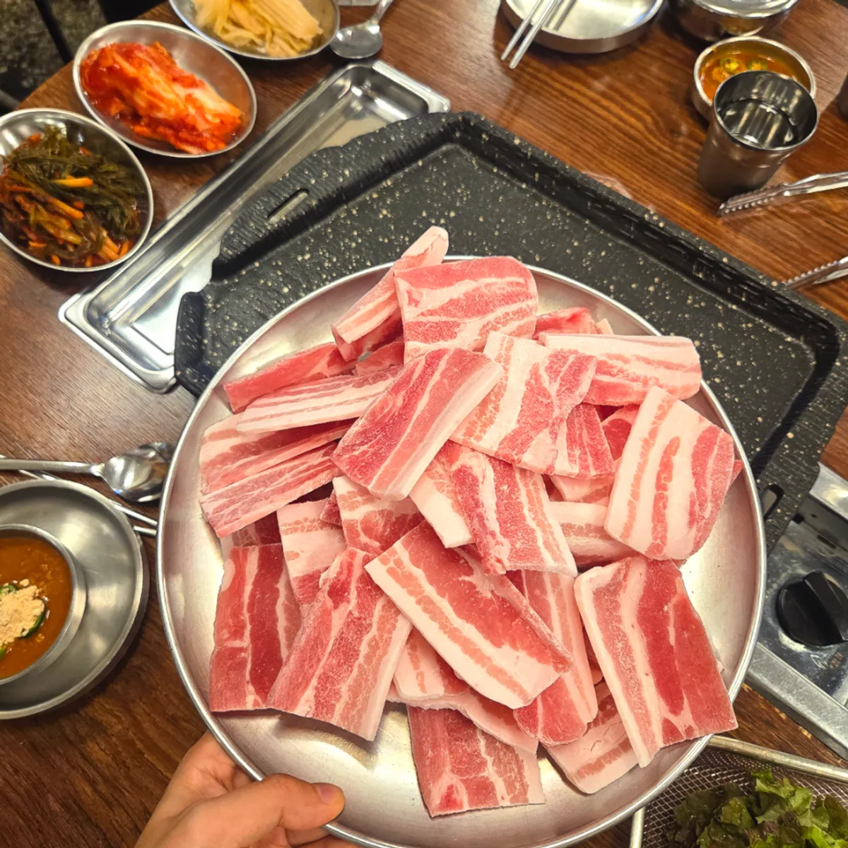 Signature photo of frozen pork belly at Mapo Gui Madang Seogyo Direct Branch