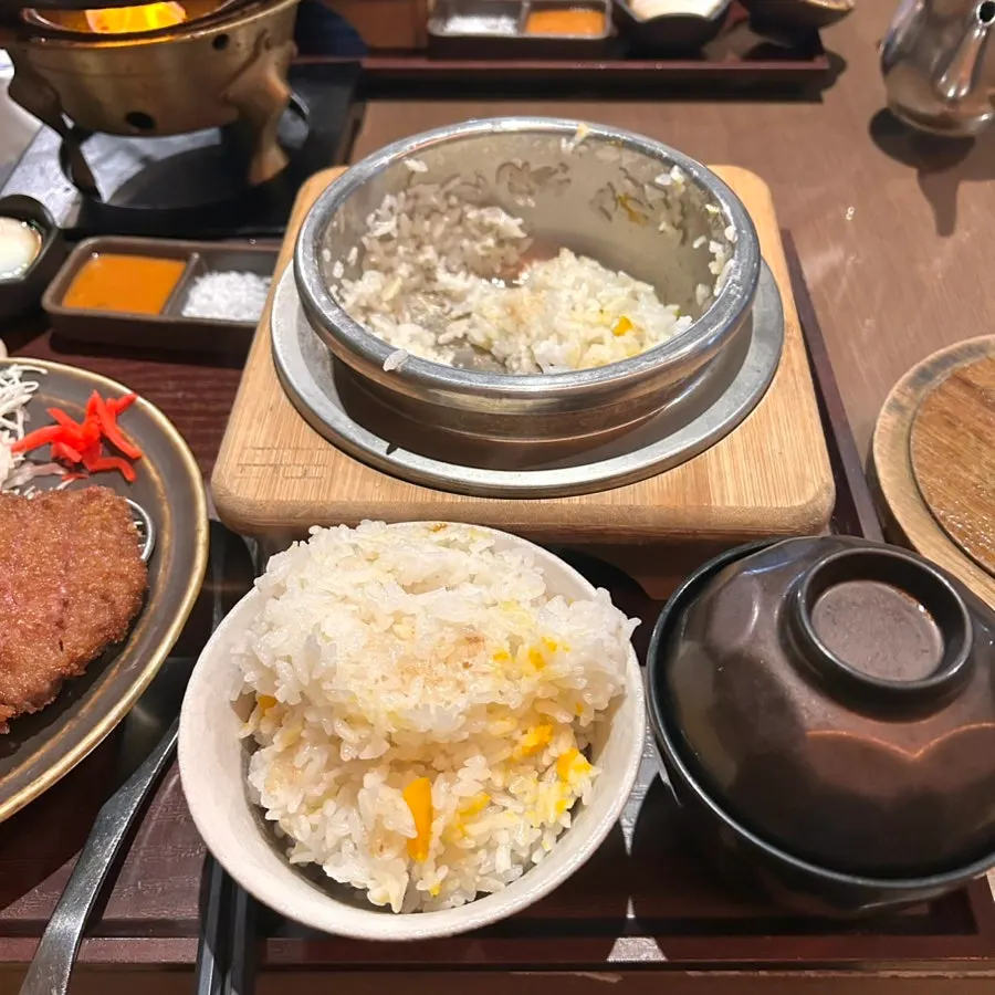 단호박솥밥과 규카츠