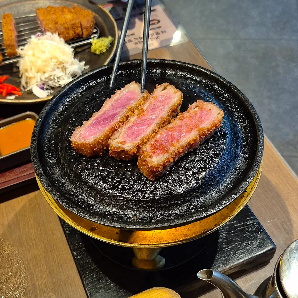 개인 화로에 구워 먹는 규카츠