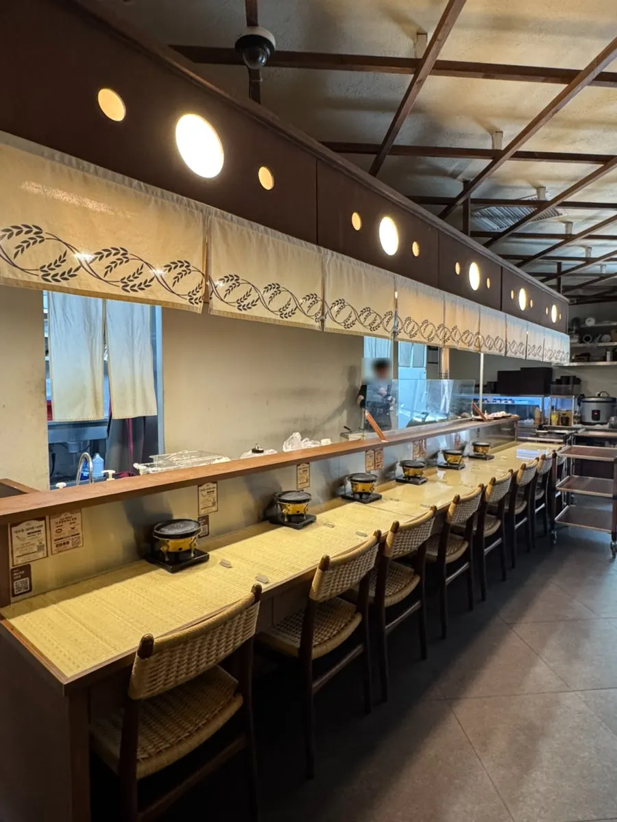 Bar-style seats ideal for solo dining