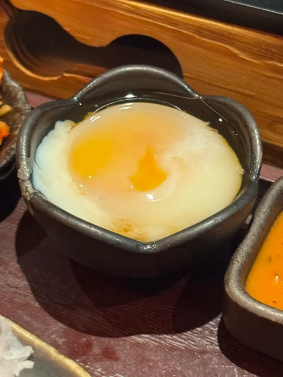 Onsen tamago included with the set meal