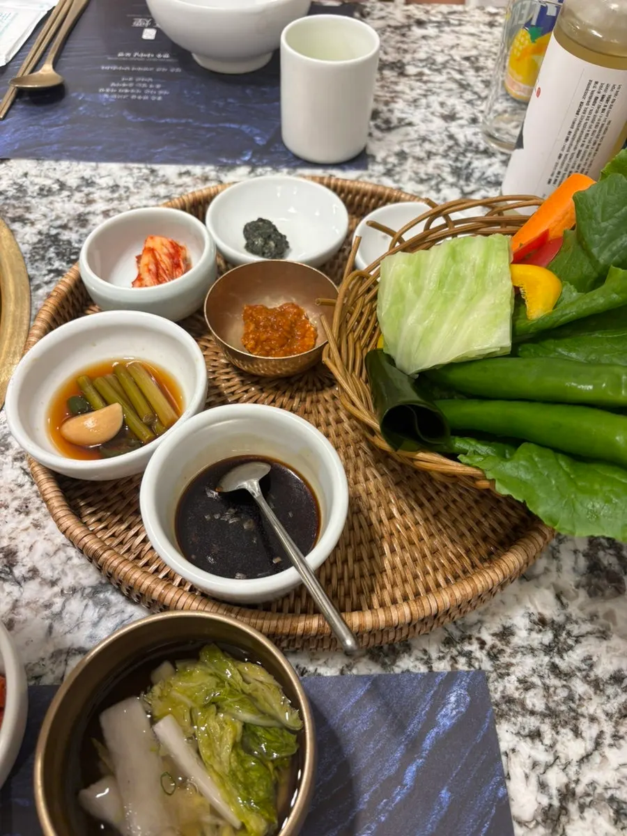 Neatly arranged side dishes